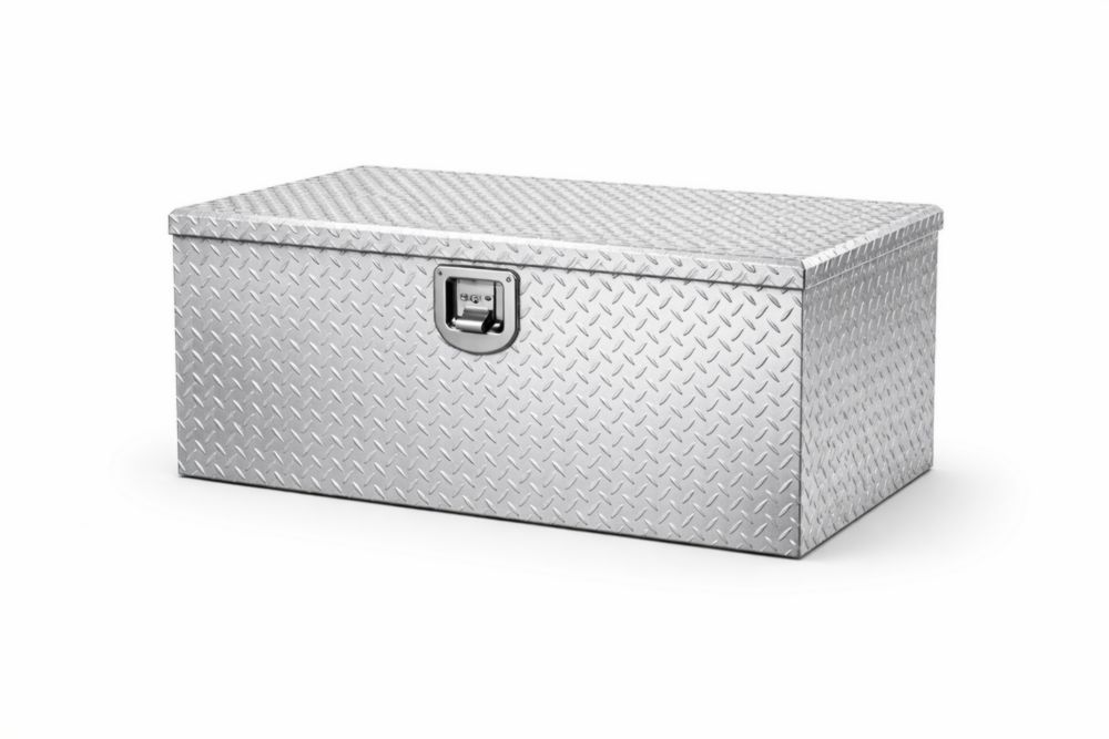 Coffre de rangement en Aluminium argenté 120 cm x 50 cm x 60 cm