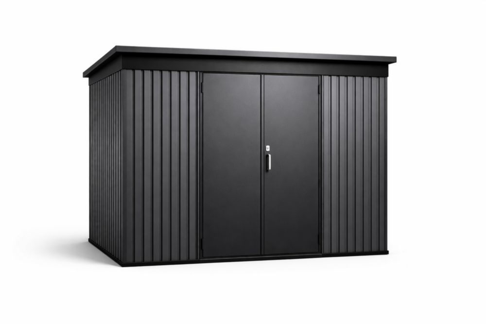 Abri de jardin en acier noir 214cm x 130cm x 183cm