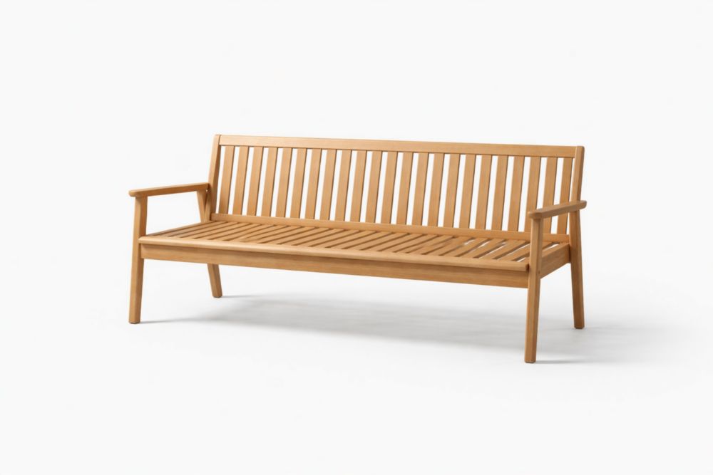 Banc d'extérieur en bois de teck massif 3 places