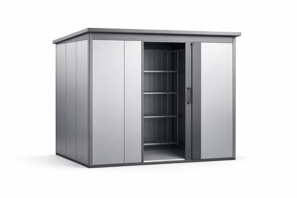 Abri de Jardin en Acier avec Portes Coulissantes 213x191x217 cm Gris