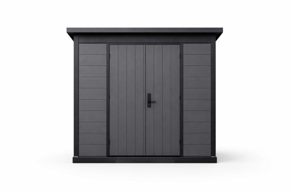 Abri de Jardin Rectangulaire en Résine Anthracite 200x150x200 cm