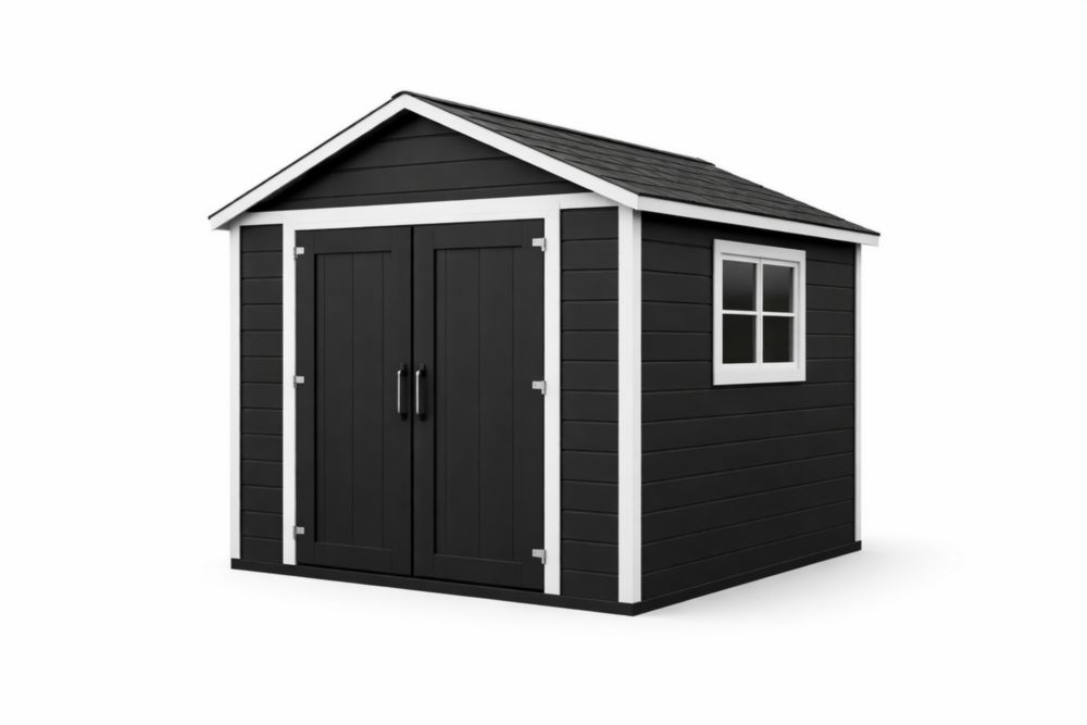 Abri de Jardin en Résine avec Fenêtre Noir 200x130x210cm