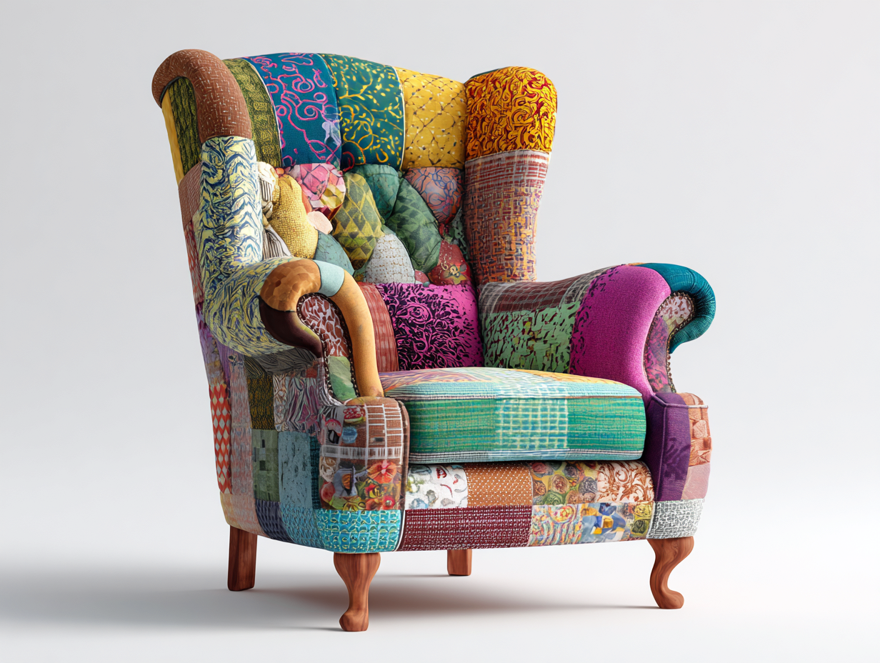 Poltrona - tessuto-legno - 98x94x118 cm - multicolore - stile classico-Craftgetnest