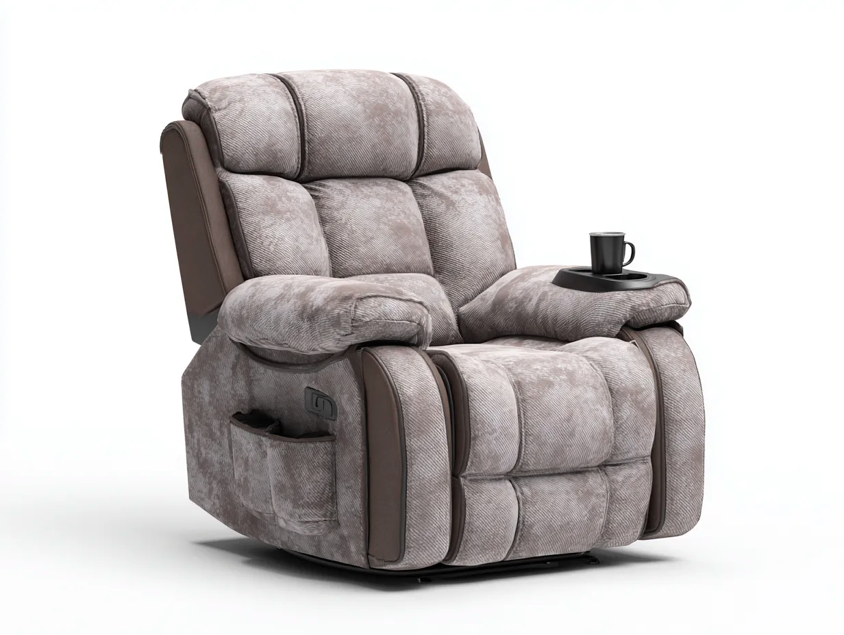 Poltrona reclinabile-Tessuto-106x99x109 cm-Marrone-Stile moderno-Craftgetnest