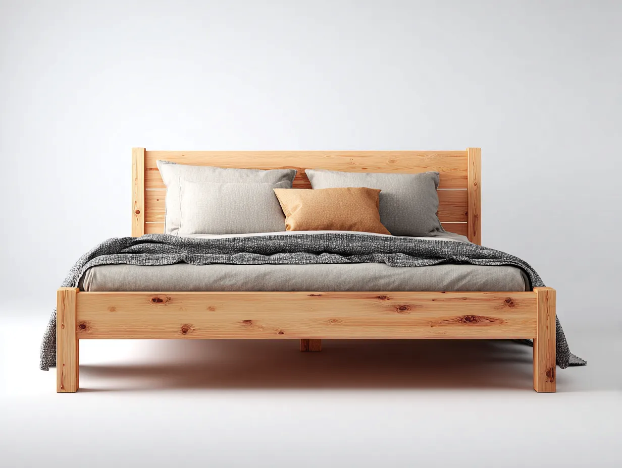 Letto matrimoniale - Legno massello - 216x178x88 cm - Legno naturale - Stile moderno-Craftgetnest