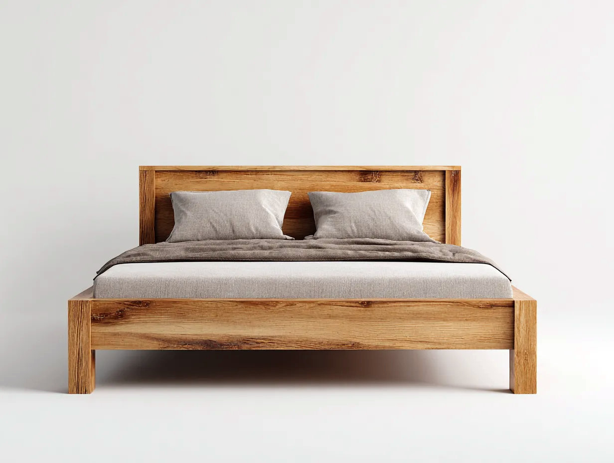 Letto matrimoniale - Legno massello - 214x176x90 cm - Legno naturale - Stile moderno-Craftgetnest