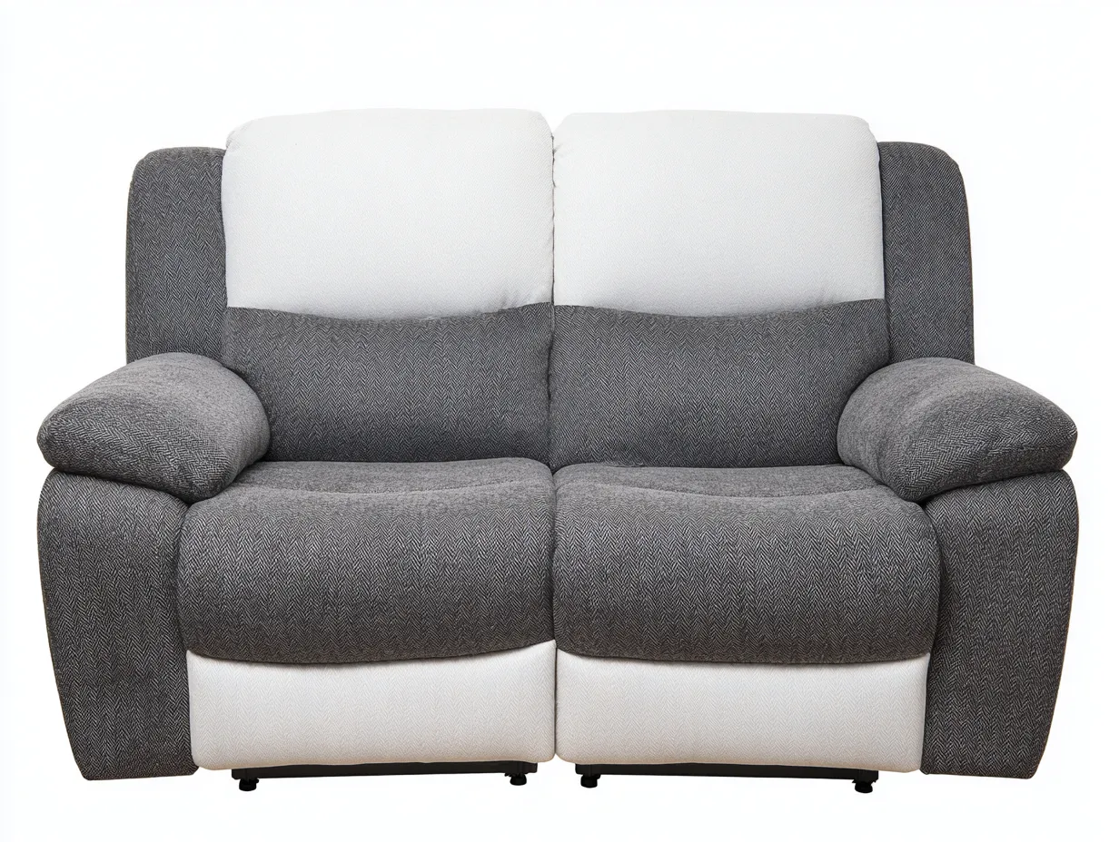 Divano reclinabile-tessuto-160x95x100 cm-grigio-bianco-design moderno-Denuplab