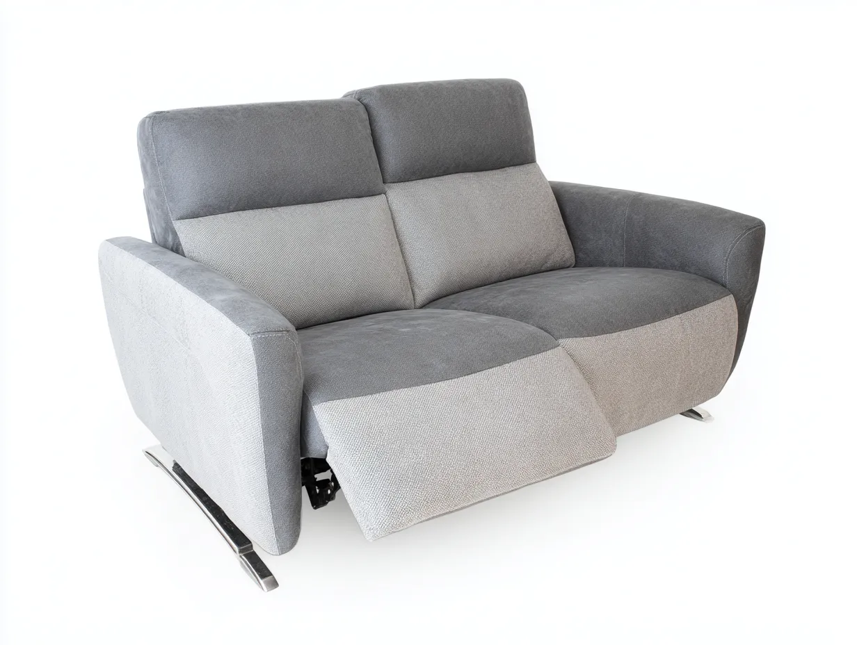 Divano reclinabile-tessuto-145x95x100 cm-grigio chiaro-grigio scuro-design moderno-Denuplab