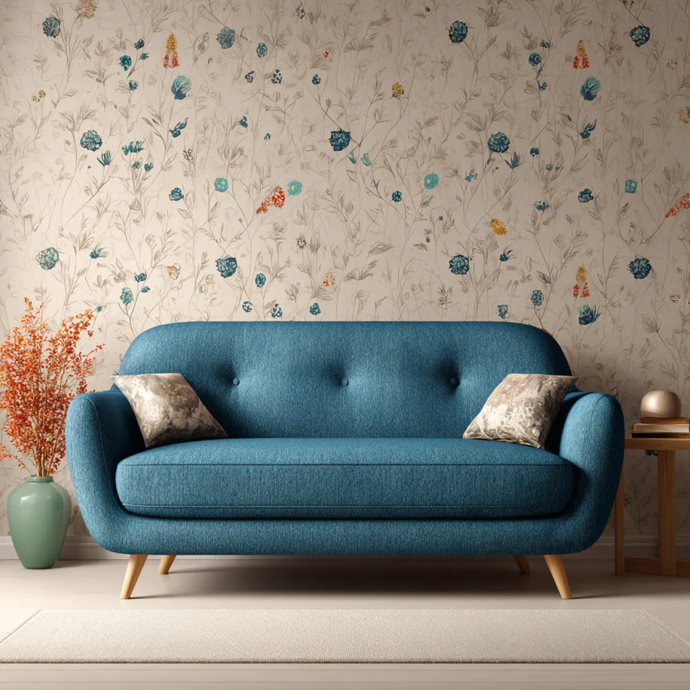 2-Sitzer-Sofa Stoff 180x85x75 cm – Blau – Skandinavisches Design-Softelvia