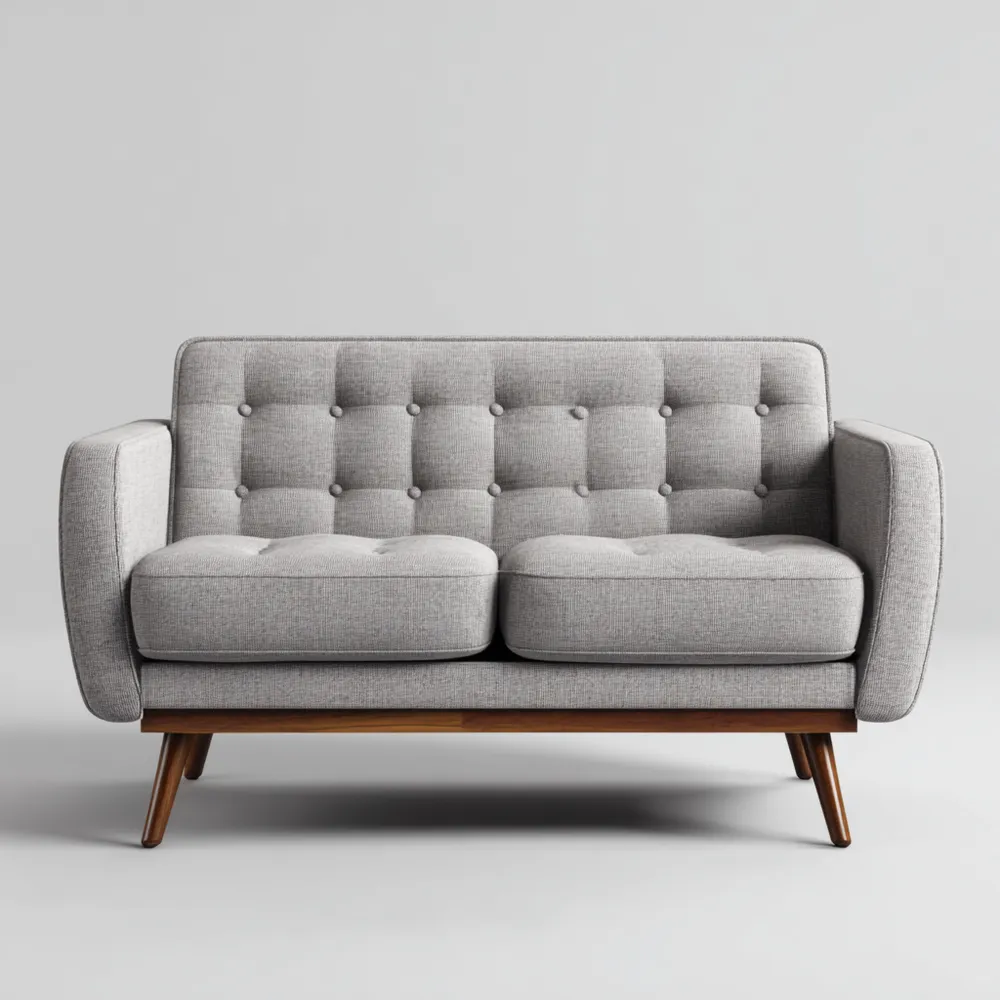 2-Sitzer-Sofa Stoff 150x85x80 cm - Hellgrau - Skandinavisches Design-Softelvia