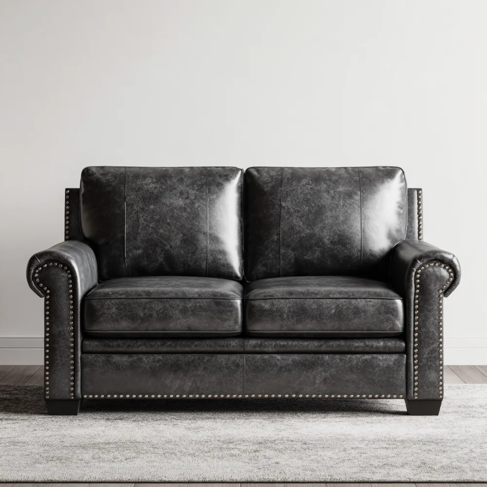 2-Sitzer-Sofa Kunstleder 150x85x90 cm - Schwarz - Klassisches Design-Softelvia