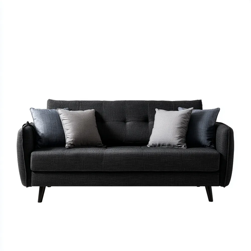 2-Sitzer-Sofa Stoff 180x80x85 cm - Dunkelgrau - Modernes Design-Softelvia