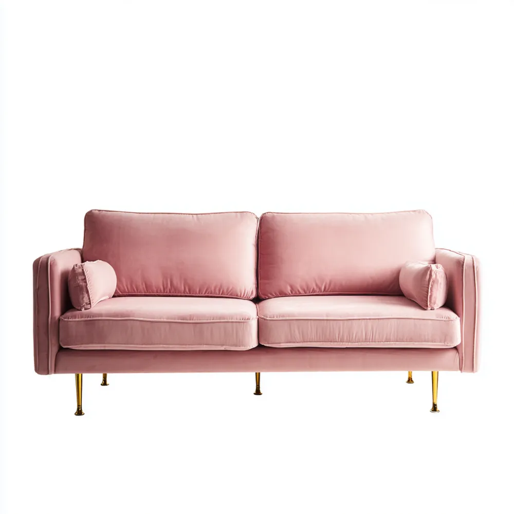 2-Sitzer-Sofa Samt 150x85x78 cm – Rosa – Modernes Design-Softelvia