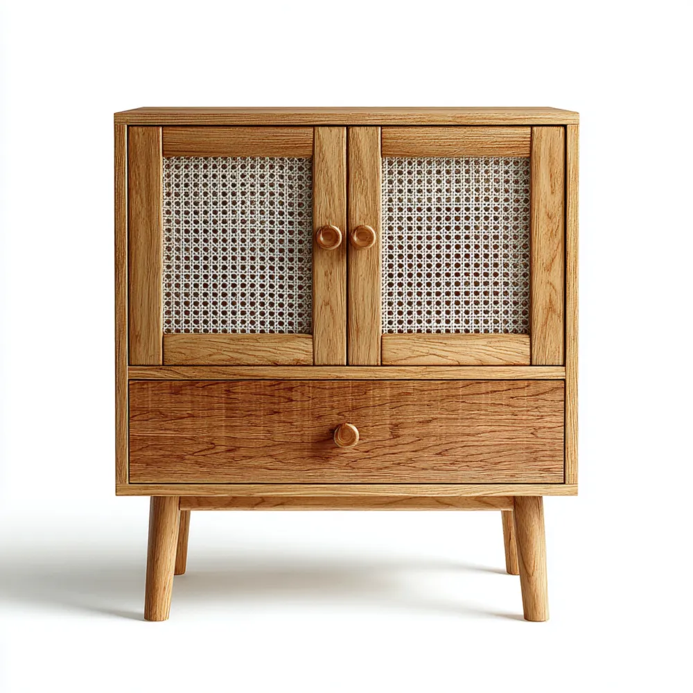 Dekoschrank Eichenholz 60x40x80 cm – Natur – Skandinavisches Design-Softelvia