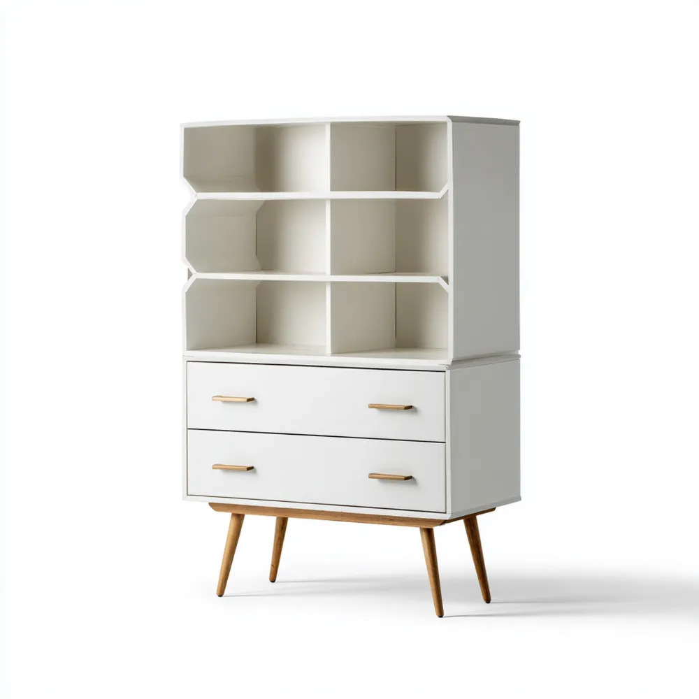 Dekoschrank Holz 80x40x120 cm - Weiß - Skandinavisches Design-Softelvia