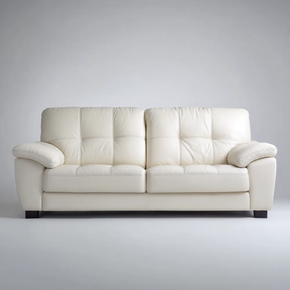 2-Sitzer-Sofa Leder Cremeweiß – Klassisches Design 200x90x85 cm-Softelvia