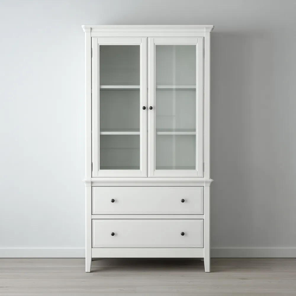 Vitrine Holz 190x80x40 cm – Weiß – Klassisches Design-Softelvia