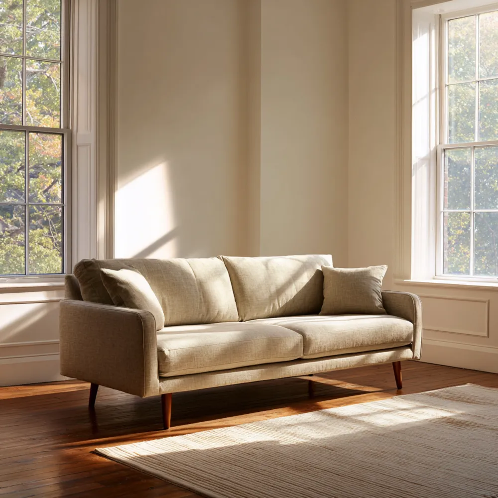 2-Sitzer-Sofa Leinen 180x85x75 cm - Beige - Modernes Design-Softelvia