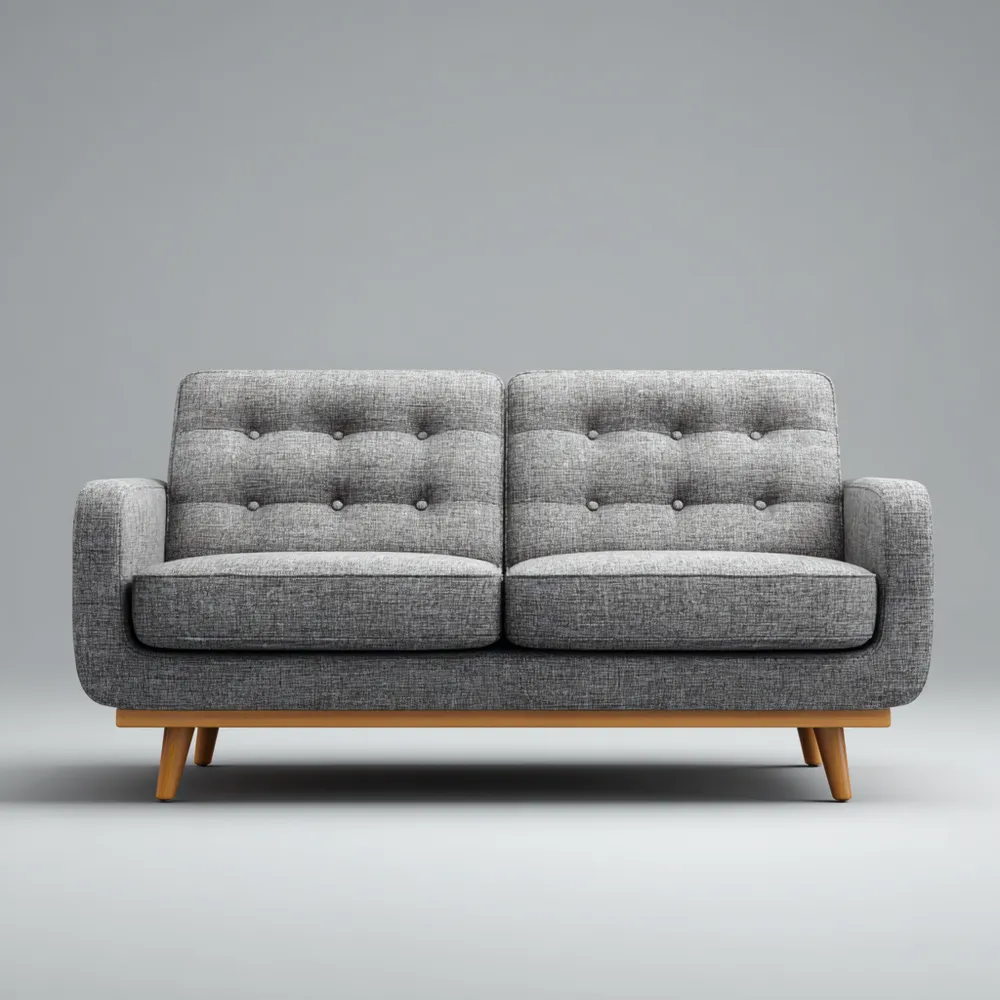 2-Sitzer-Sofa Stoff 150x85x75 cm – Hellgrau – Skandinavisches Design-Domelario