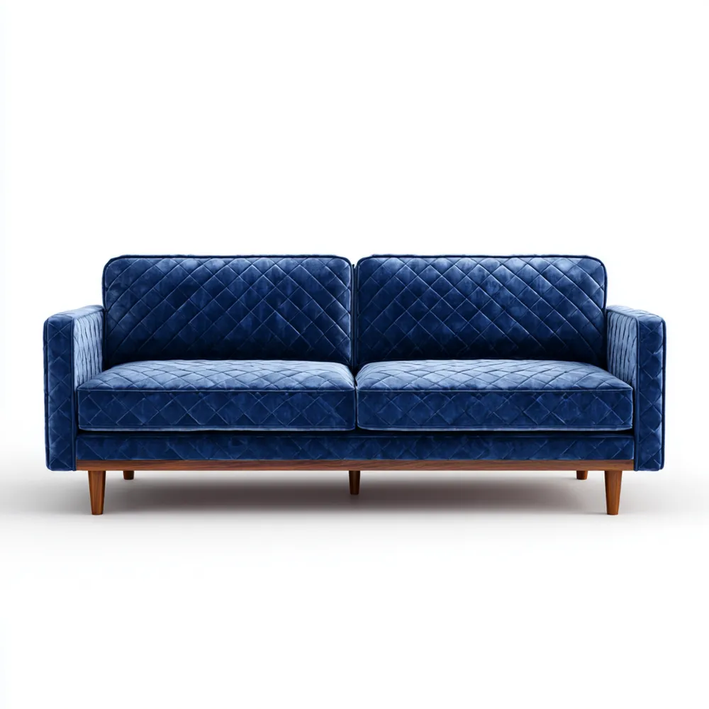 2-Sitzer-Sofa Samt Blau 180x85x75 cm – Modernes Design-Domelario