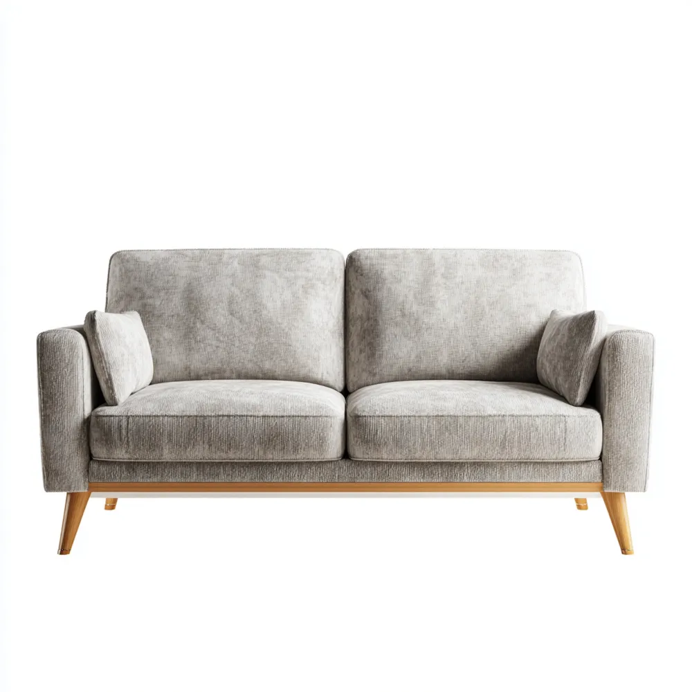 2-Sitzer-Sofa Stoff 160x85x75 cm - Hellgrau - Skandinavischer Stil-Domelario
