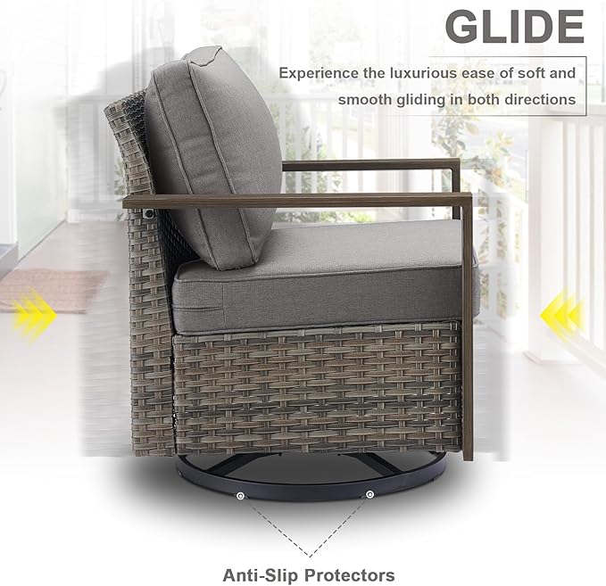 6 Piece Outdoor Patio Furniture Set with Propane Fire Pit Table