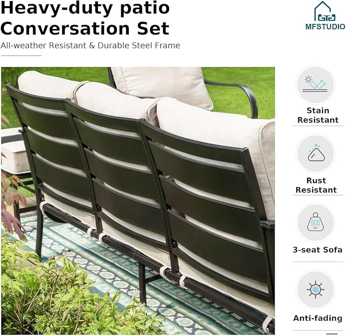 9 - Person Patio Conversation Set with Swivel Lounge Chairs & Optional Firepit Table