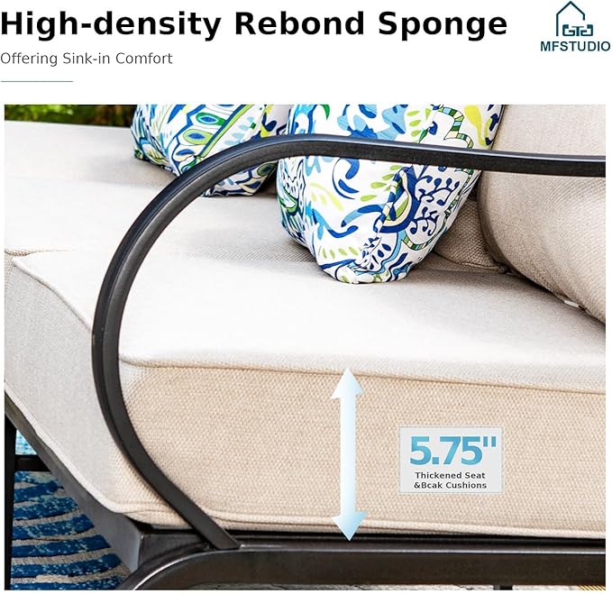 9 - Person Patio Conversation Set with Swivel Lounge Chairs & Optional Firepit Table