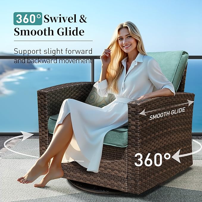 9 - Person Outdoor Wicker Patio Conversation Furniture Set with Fire Pit Table