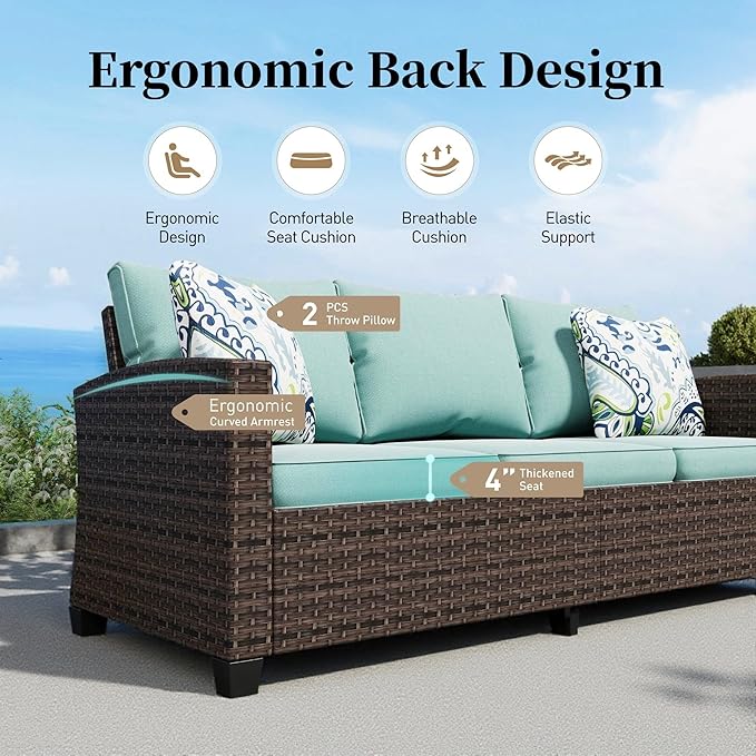 9 - Person Outdoor Wicker Patio Conversation Furniture Set with Fire Pit Table