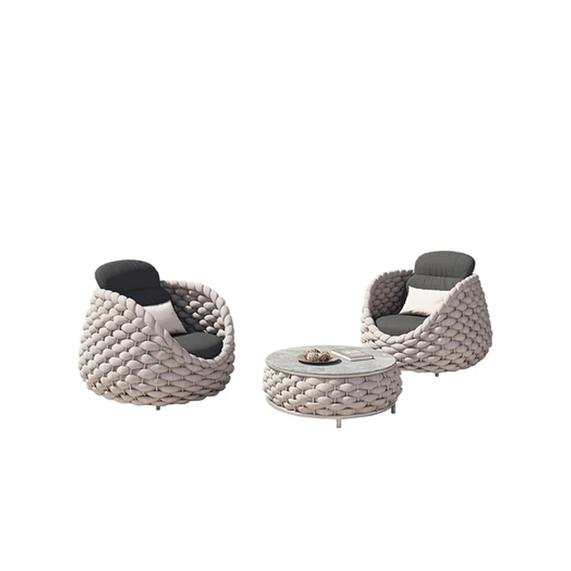 现代防水阳台客厅户外家具绳编织天井椅沙发套装花园