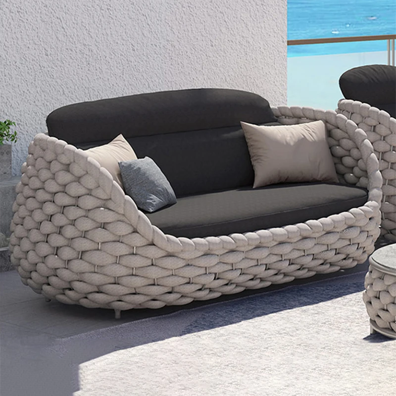 现代防水阳台客厅户外家具绳编织天井椅沙发套装花园