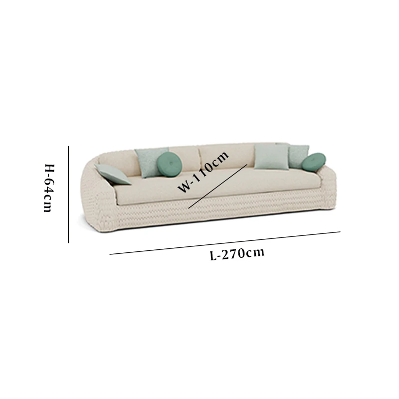 高档编织绳编织花园沙发户外家具花园套装豪华户外休息室藤制沙发