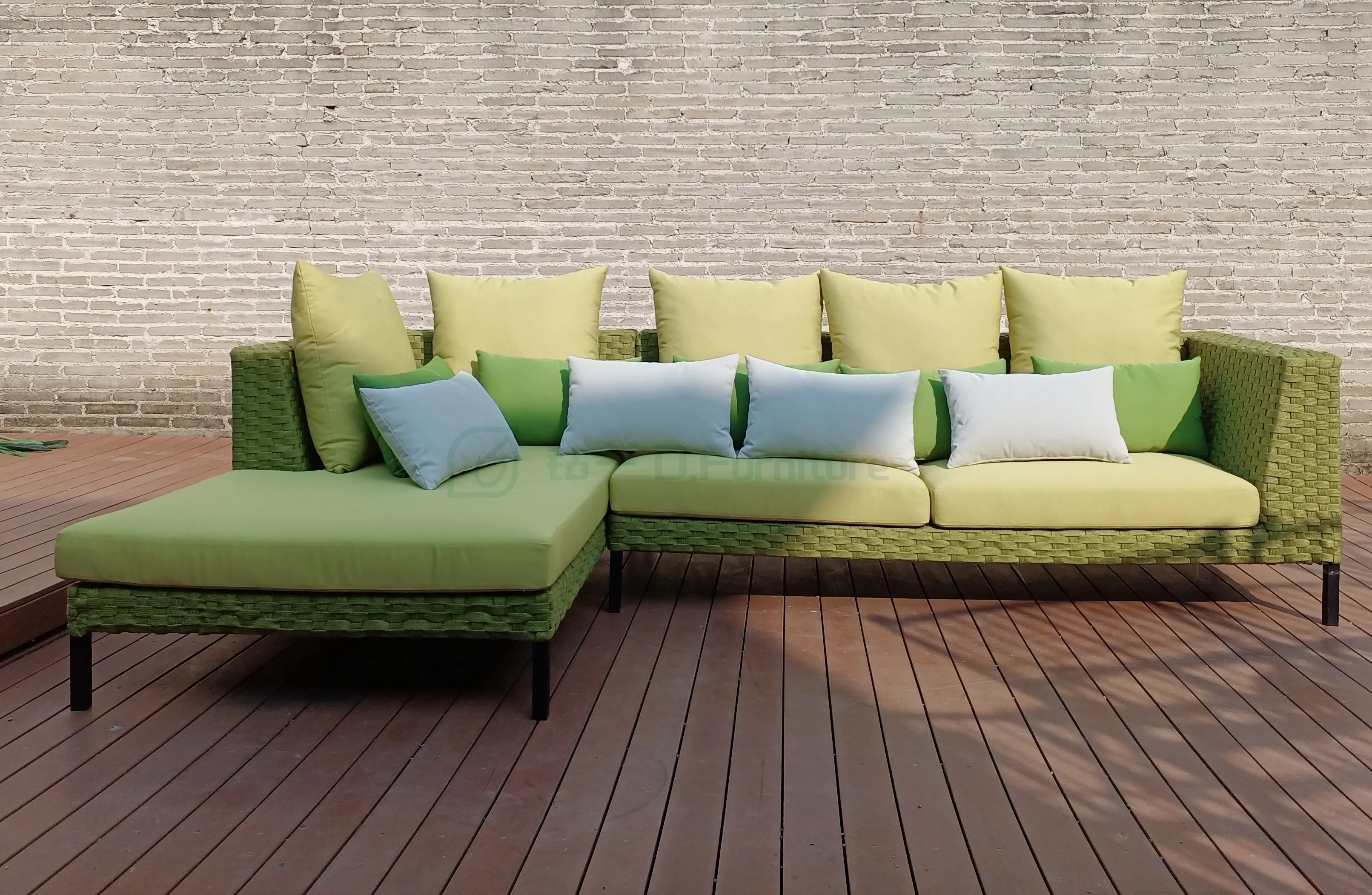 Main outdoor garden courtyard furniture aluminum combination woven rope sofa outdoor sofa set modern 2-year European