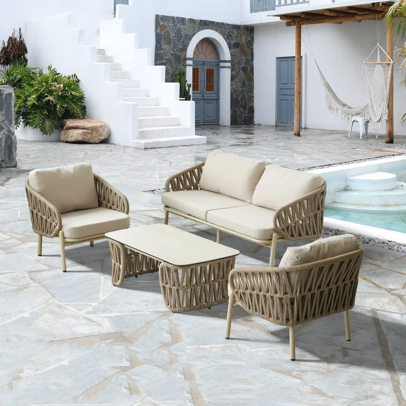 Outdoor furniture, garden sofa sets, circular outdoor furniture, rope sofas, garden sets