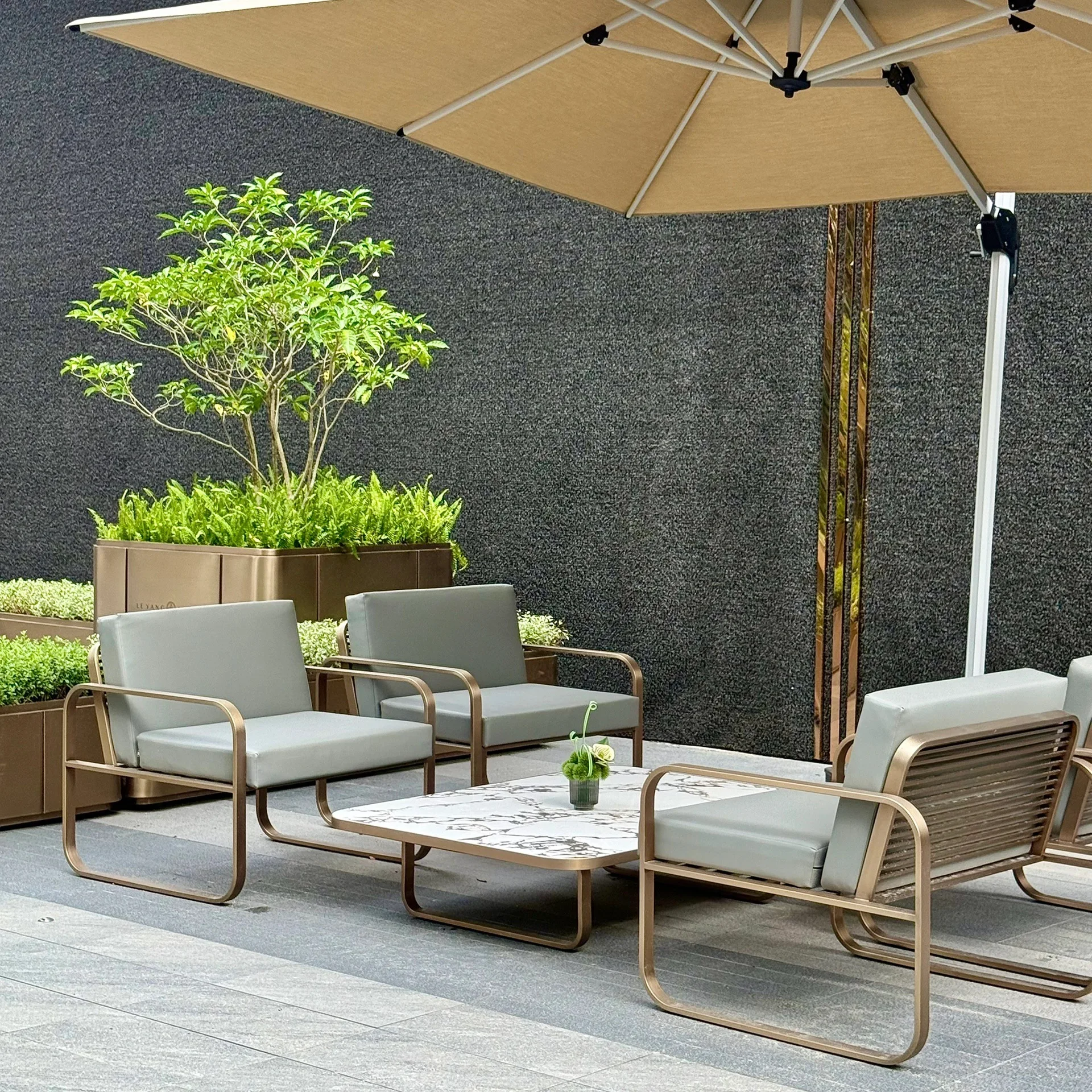 Outdoor sofa, courtyard terrace, hotel, waterproof and sun-proof, villa, leisure terrace, paper furniture set