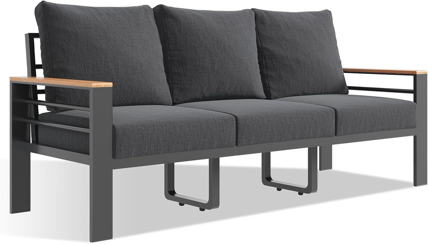 Aluminum Patio Furniture Set 7 Seats, Oversized Outdoor Sectional with Washable Thick Cushions, Coffee Table and Waterproof Cover, Patio Conversation Sets for Porch, Balcony, Deck