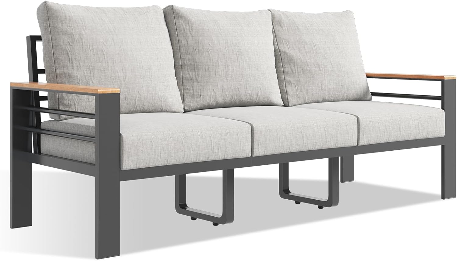 Aluminum Patio Furniture Set 7 Seats, Oversized Outdoor Sectional with Washable Thick Cushions, Coffee Table and Waterproof Cover, Patio Conversation Sets for Porch, Balcony, Deck