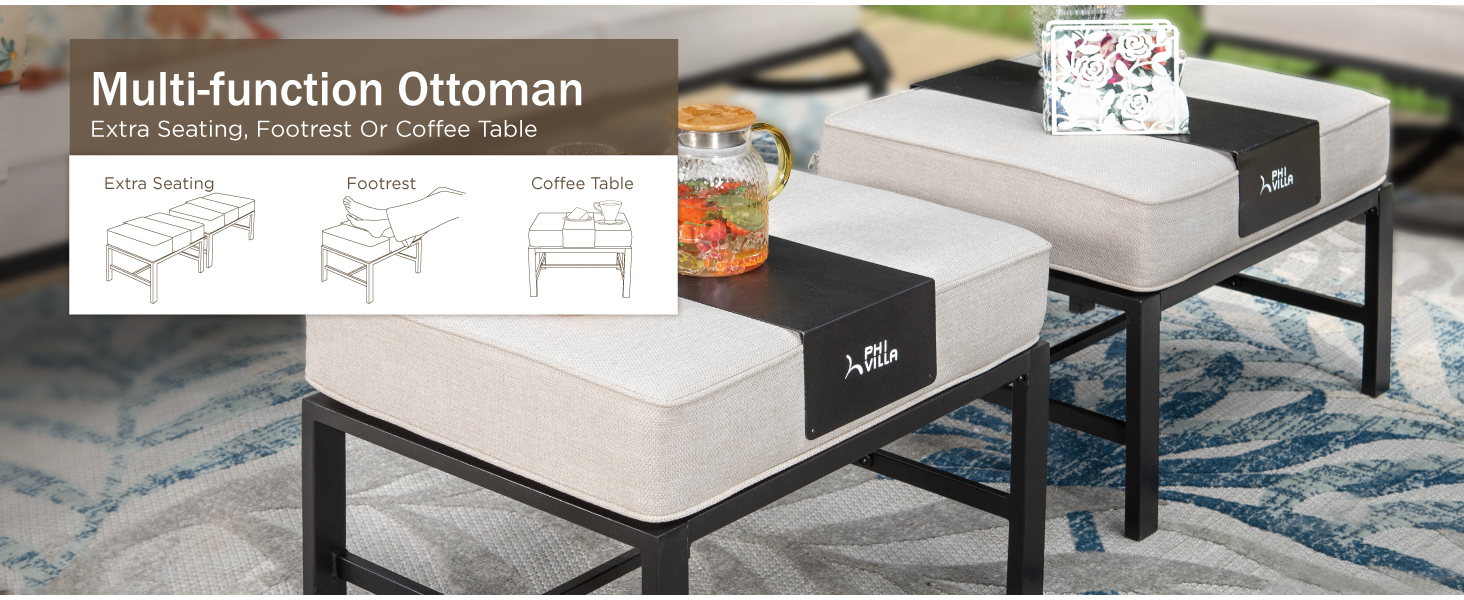 patio set with ottoman