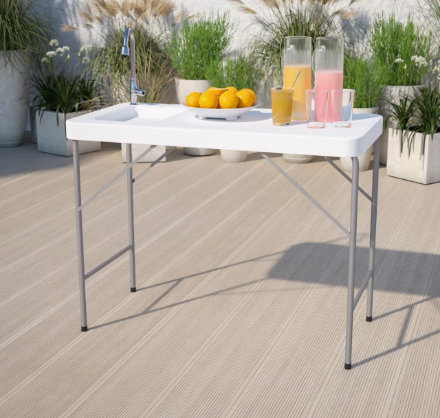 Outdoor Camping Table with Sink