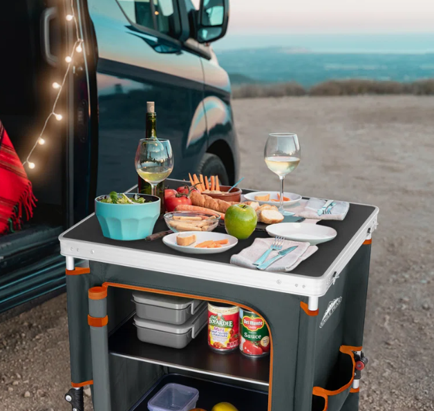 Rectangular Wood Metal Folding Outdoor Camping Table