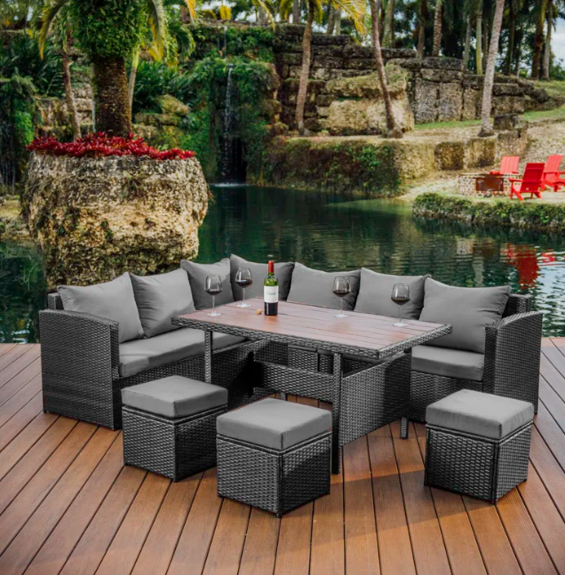 Rectangular Outdoor Dining with Cushions