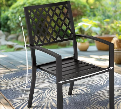 6 - Person Metal Patio Dining Set with Round Table , Cushions Included