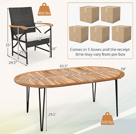 Oval Extendable Outdoor Dining Set