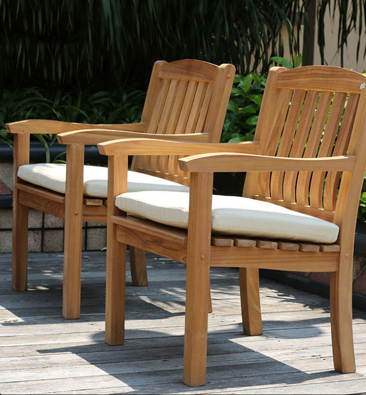 Patio Table Set: 7 Piece Outdoor Table and Chairs Dining Furniture Set with Umbrella Hole - Teak Modern Plastic Dining Sets 6 Person for Outside Deck with Metal Aluminum Frame