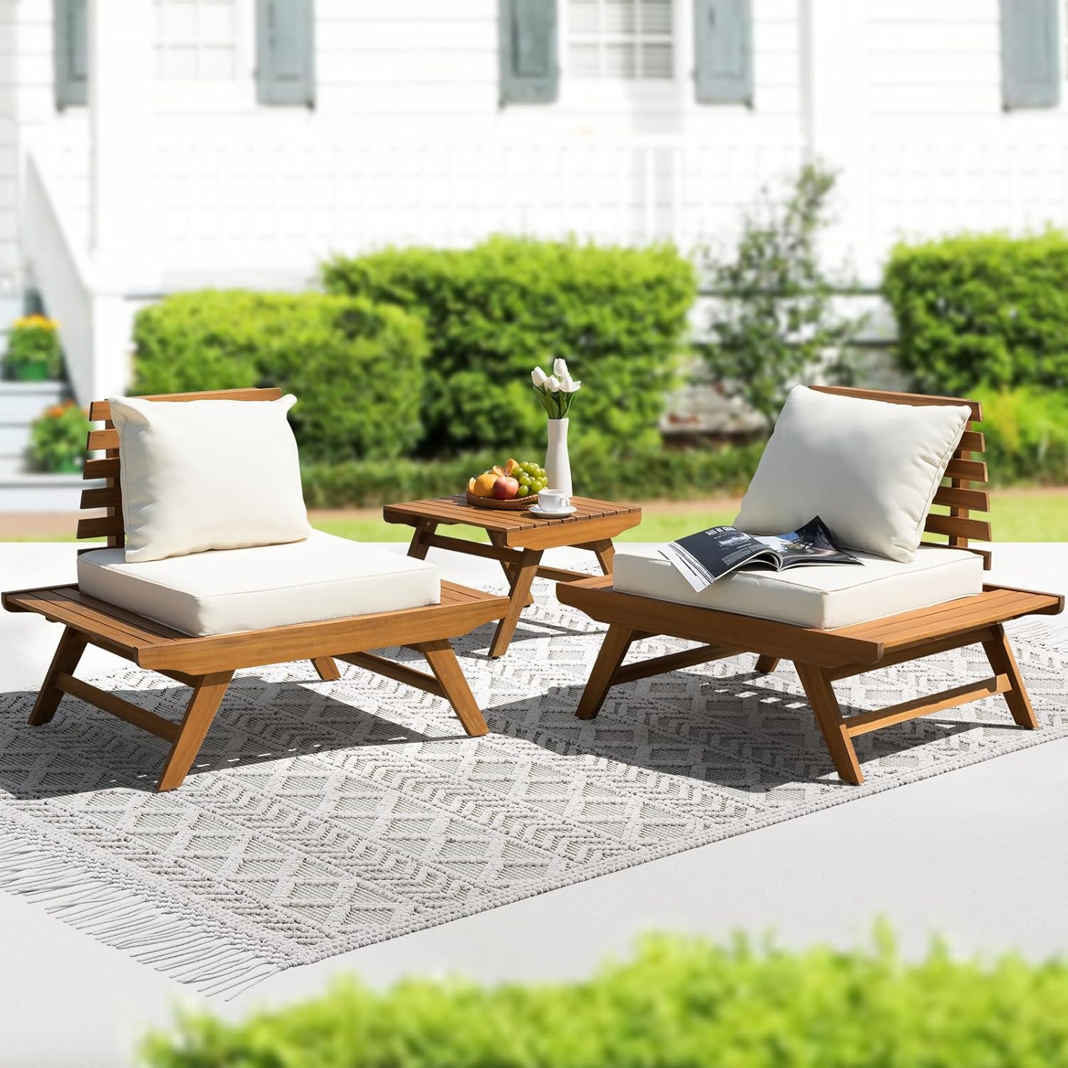 Armless Club Chairs Design Heavy Duty 400lbs Capacity Elegant Patio Bistro Set