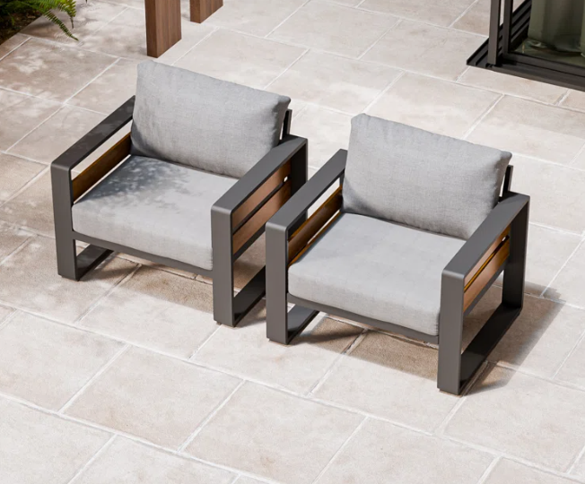Aluminum Outdoor Patio Furniture - 2 Pcs Armchair