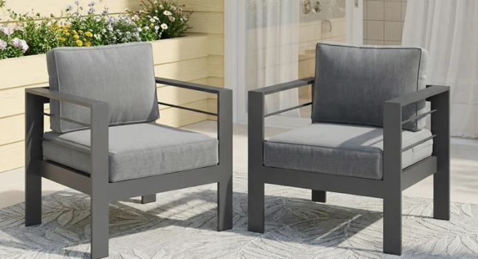 2 Piece Patio Aluminum Chair
