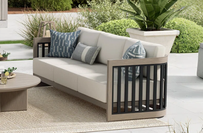 Patio Aluminum Sofa With Cushions