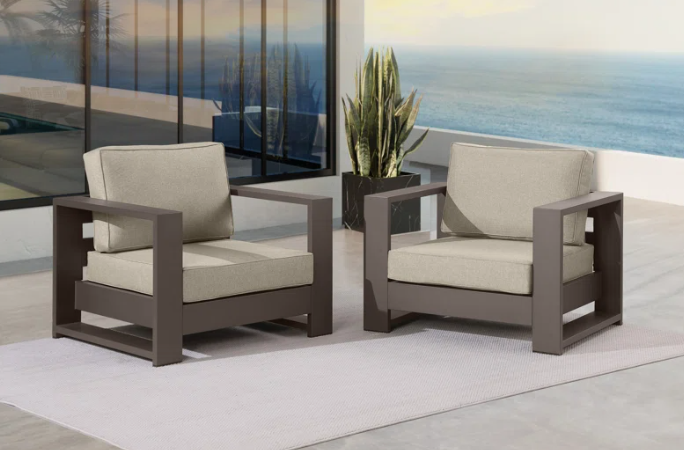 Outdoor Aluminum Armchair Set